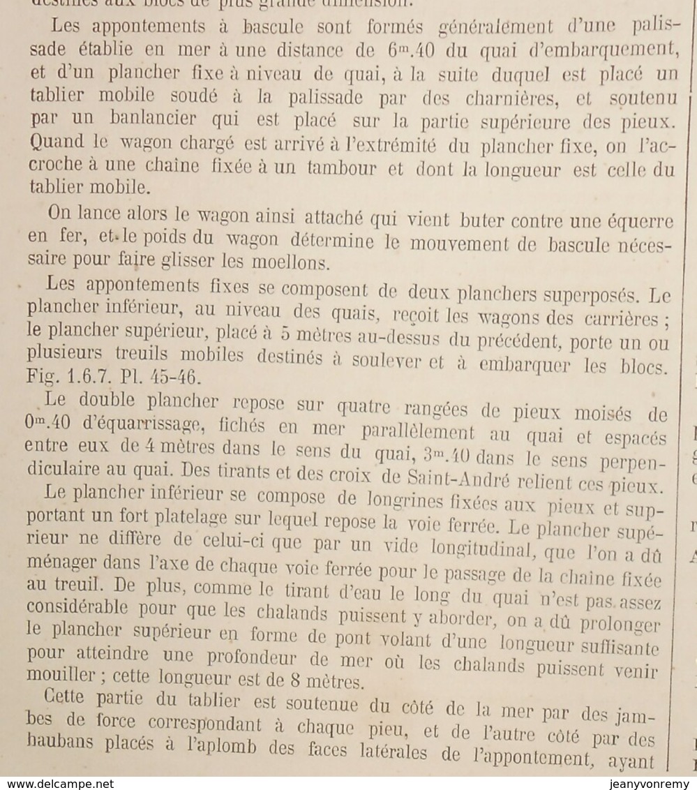 Plan de l'exploitation et fabrication des blocs naturels et artificiels. Ports et Jetées. 1866