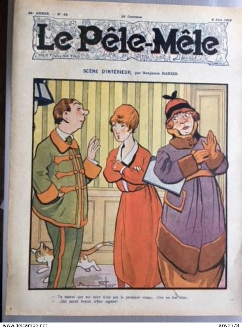 Le Pele Mele  Couverture Par Rabier 8 Juin 1919 - Autres & Non Classés