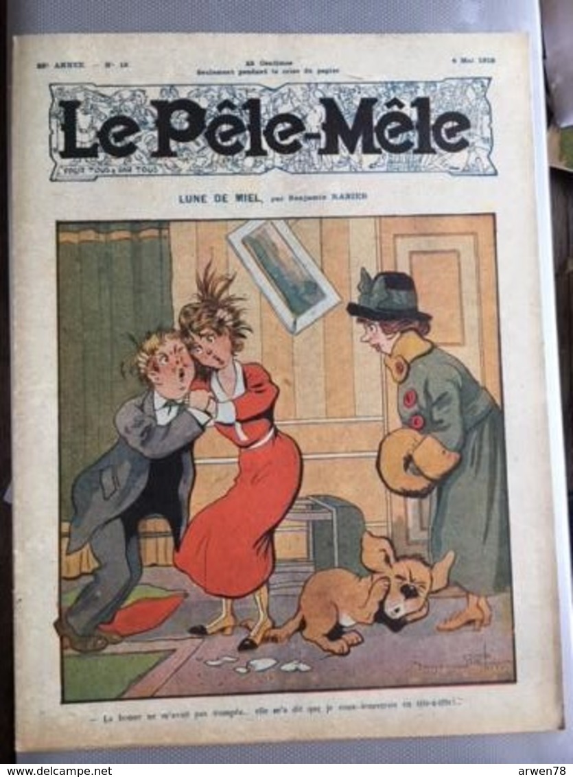 Le Pele Mele  Couverture Par Rabier 4 Mai 1919 Lune De Miel - Autres & Non Classés