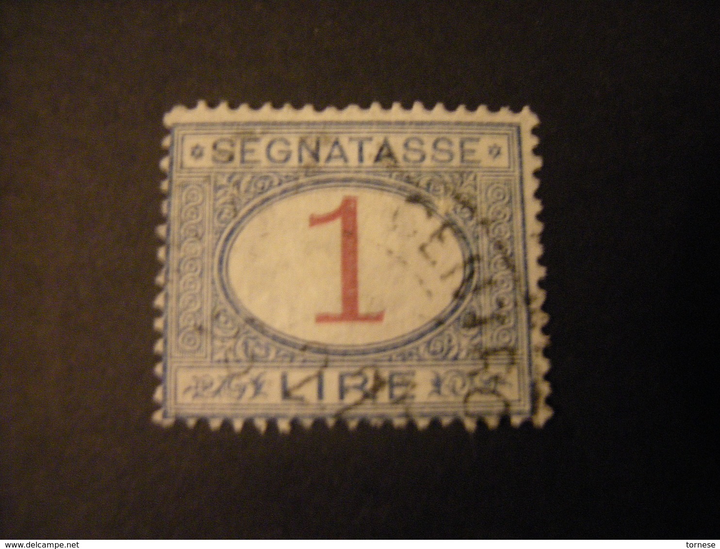 REGNO -1870/94,  Sass. N. 27, SEGNATASSE, Lire 1, Azzuro E Carminio, Usato - Postage Due