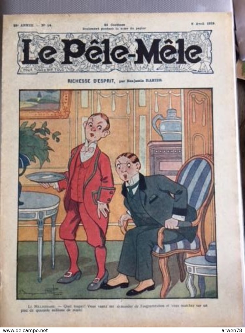 Le Pele Mele  Couverture Par Rabier 6 Avril 1919 - Sonstige & Ohne Zuordnung