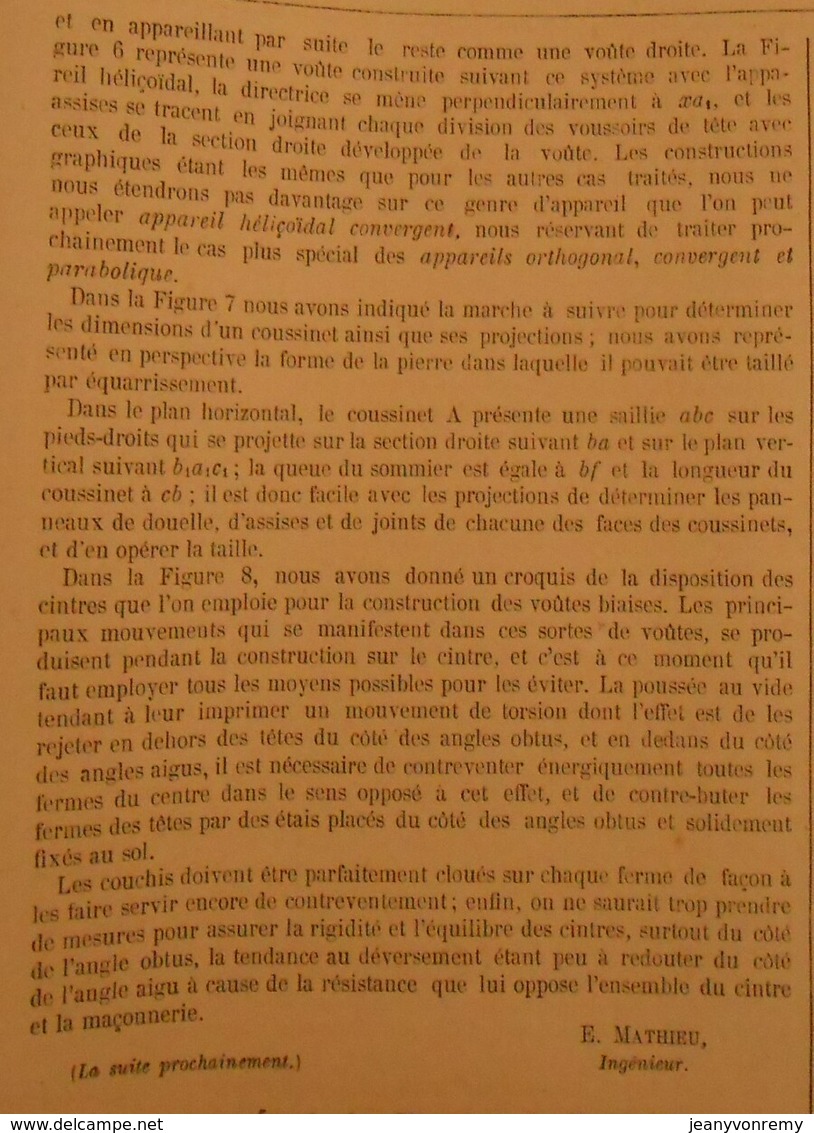 Plan de la charpente en fer de la Gare des Aubrais. Chemin de Fer d'Orléans. 1866