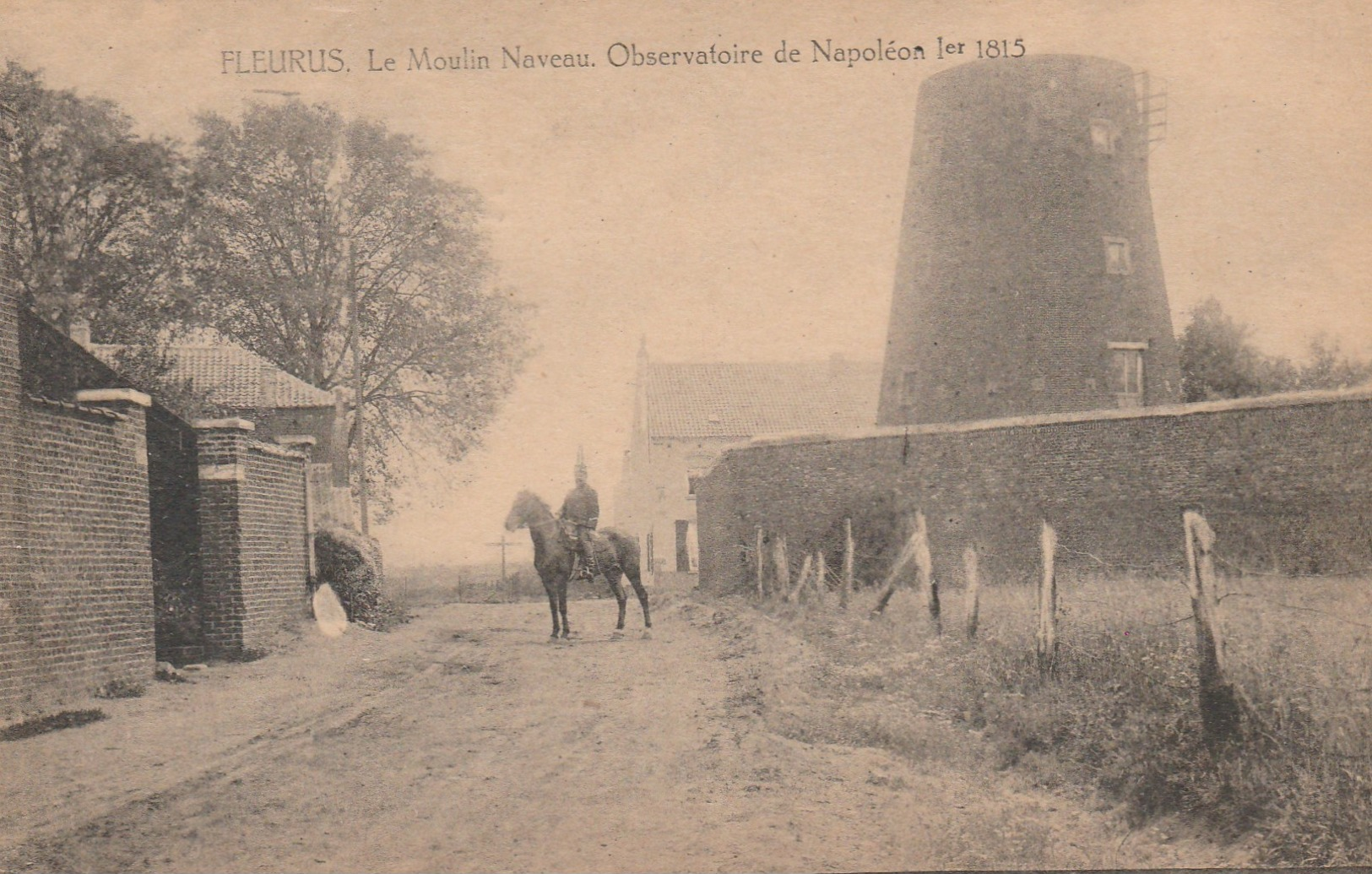 Fleurus ,le Moulin Naveau ,Observatoire De Napoléon Ier 1815 (molen,cheval,soldat)cachet SM De St Amand (hainaut) - Fleurus