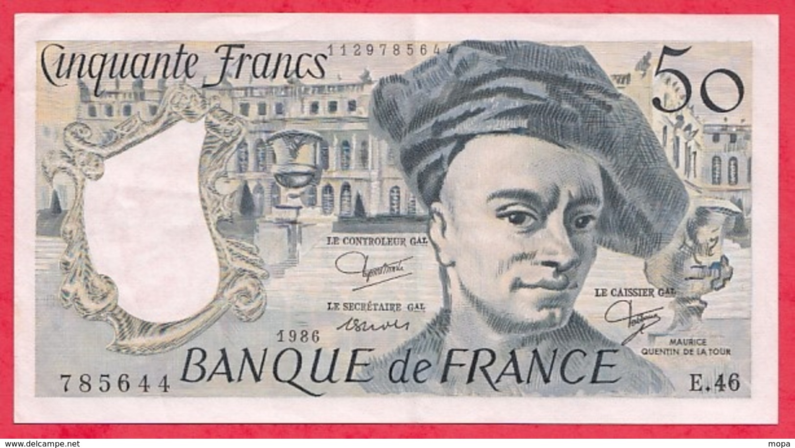 50 Francs"Quentin De La Tour" 1986 Série N°E.46(AUCUN TROU D EPINGLE)  ----------XF/SUP+ - 50 F 1976-1992 ''Quentin De La Tour''