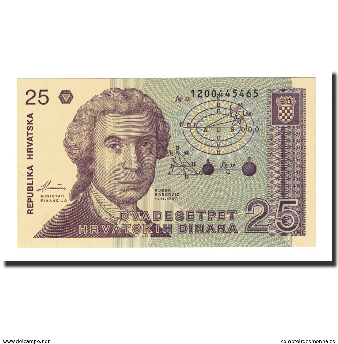 Billet, Croatie, 25 Dinara, 1991-10-08, KM:19a, NEUF - Croatie