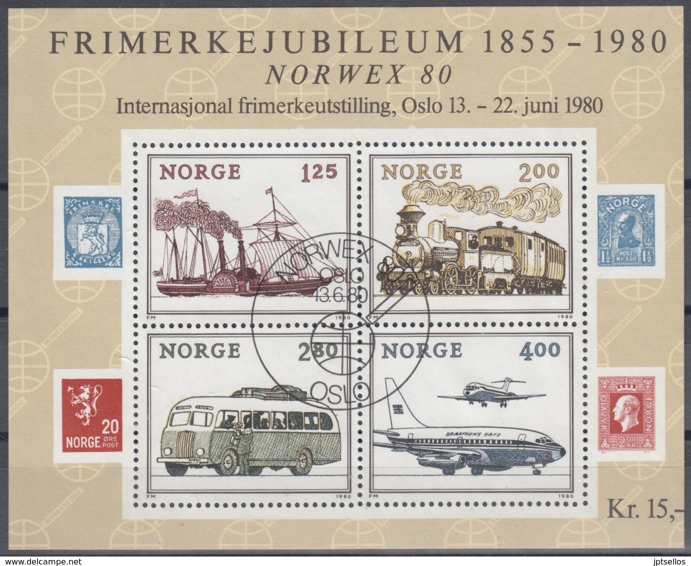 NORUEGA 1980 HB-4 USADO - Blocs-feuillets