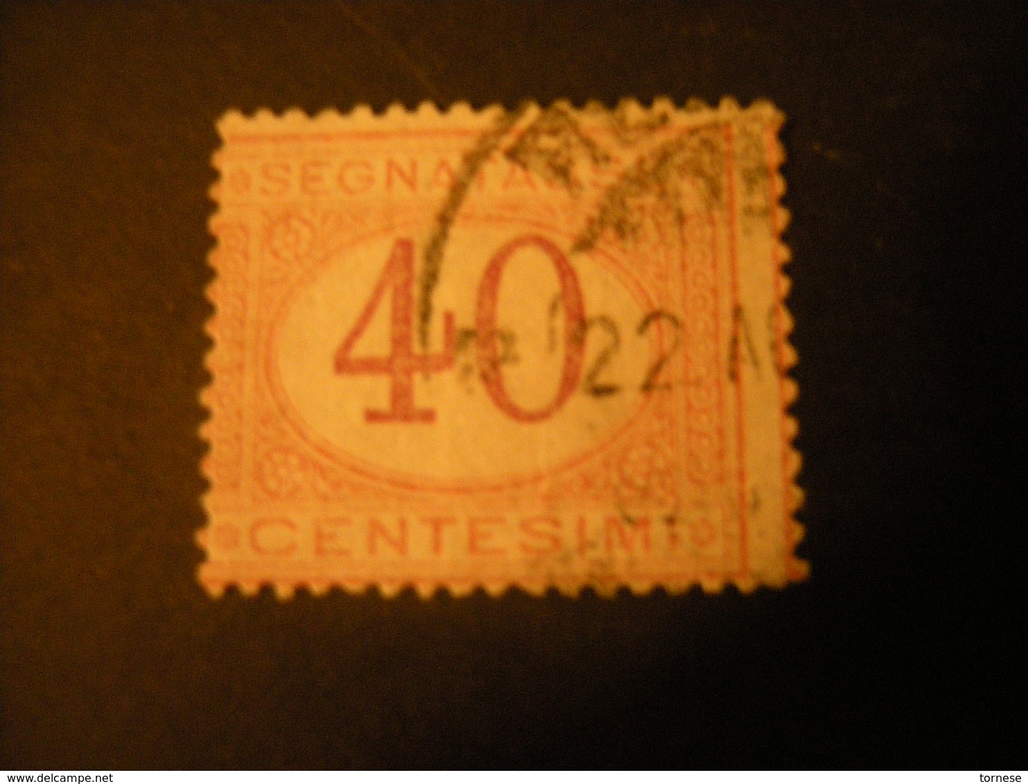 REGNO -1870/94,  Sass. N. 24, SEGNATASSE, Cent. 40, Arancio E Carminio, Usato - Segnatasse