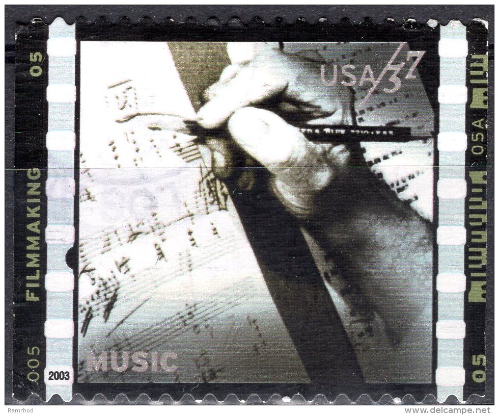 USA 2003 American Film Making - 37c - Musical Notation And Hand Holding Pencil (music) FU - Usati