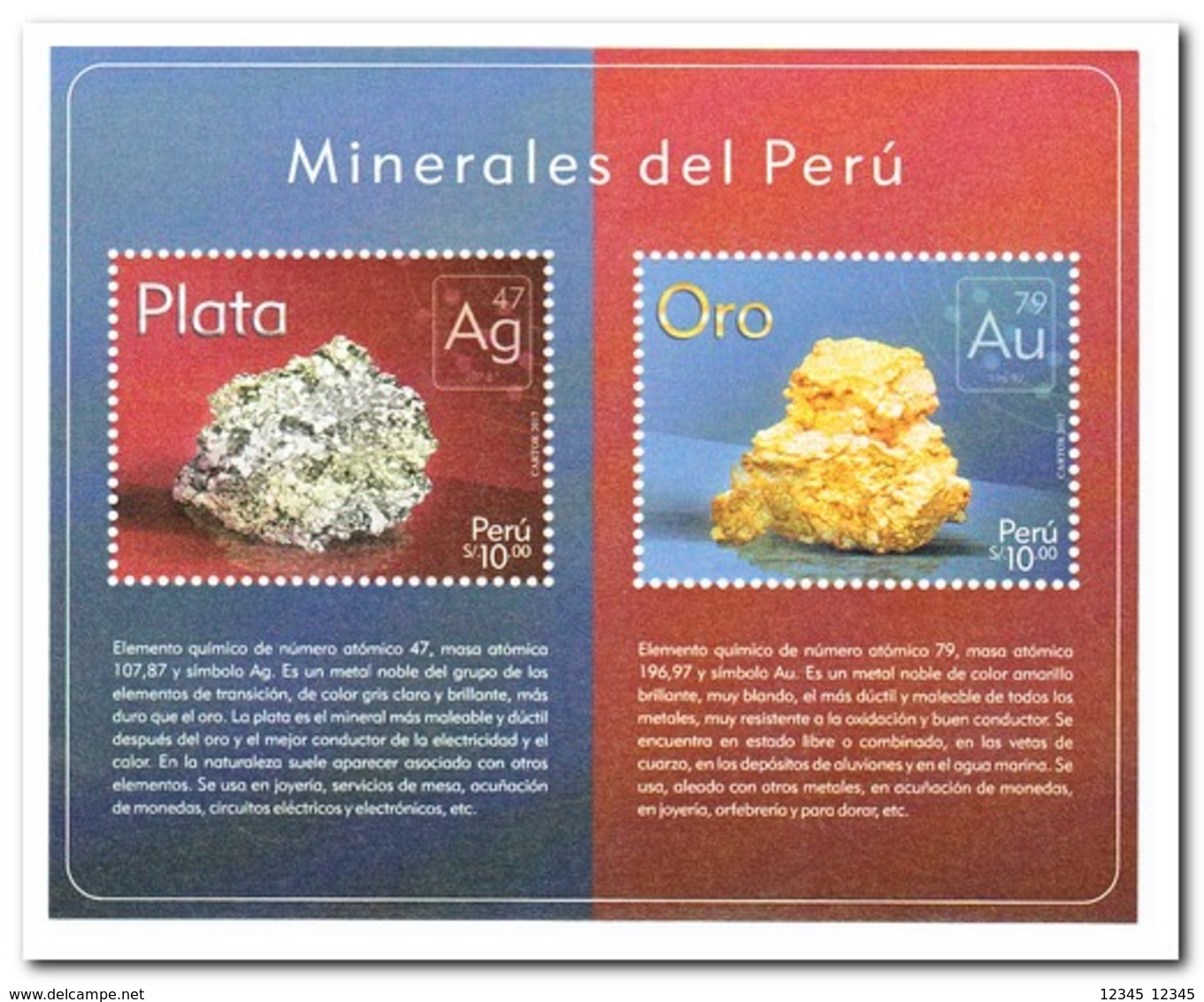 Peru 2017, Postfris MNH, Minerals - Peru