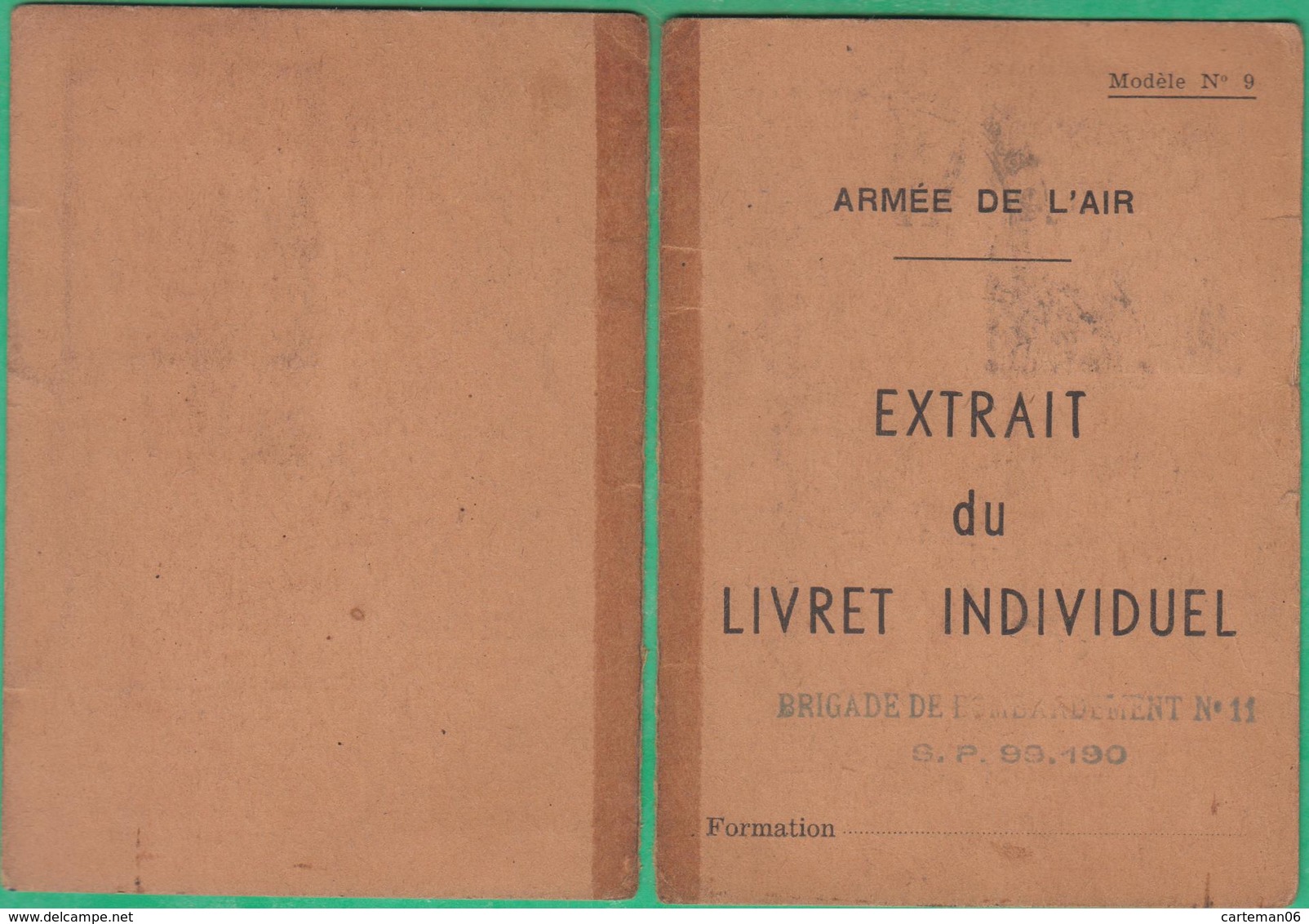 Extrait Du Livret Individuel Militaire - Armée De L'Air, Brigade De Bombardement N°11 - Documents