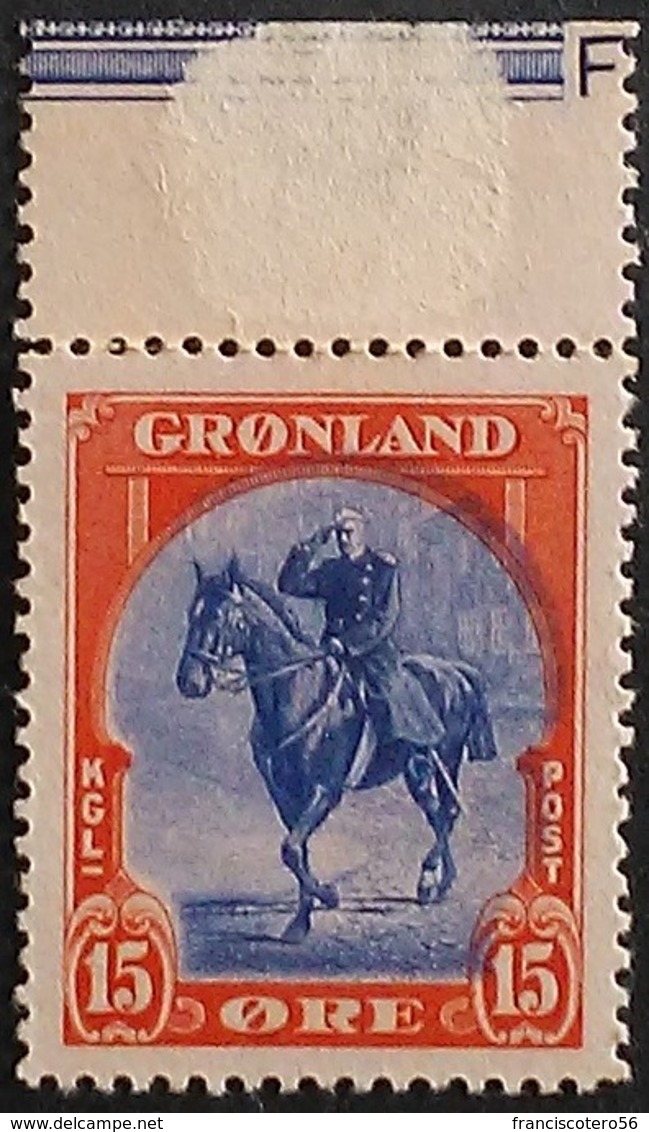 Groenlandia: Año. 1945 ( Rey Cristián X Impreción Americana ). Dent.12 - Neufs