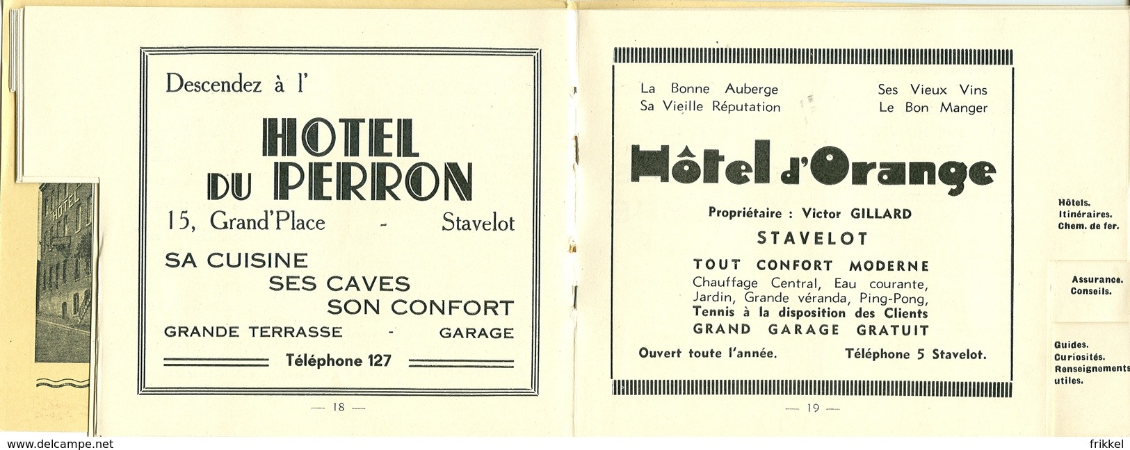 Guide Gids Stavelot (36 blz) avec reclames de Stavelot (centre ideal de villegiature)