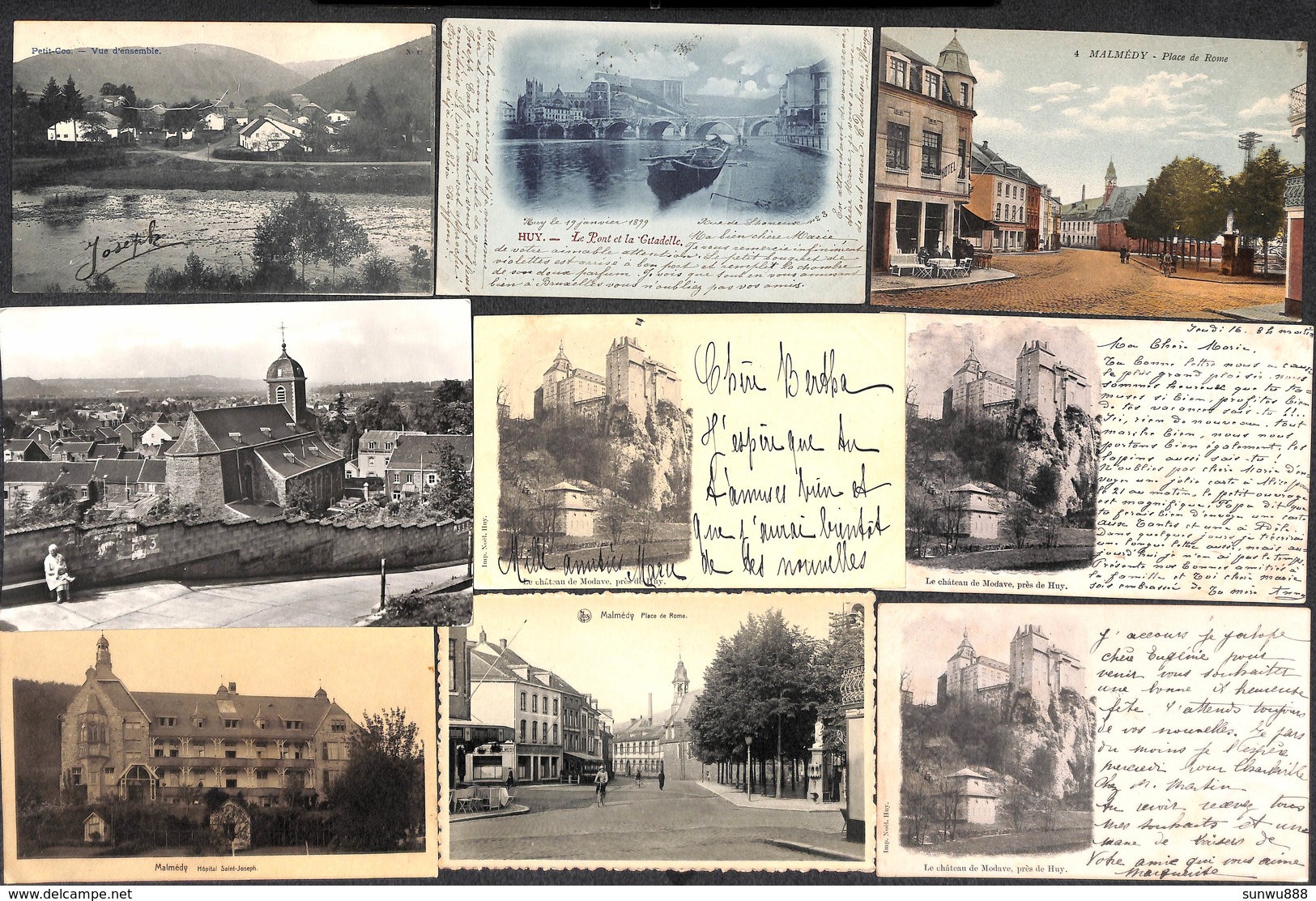 Belgique - Lot Très Soigné De 55 Cartes (Huy, Malmedy, Seraing, Gare, Colorisée, Précurseur.....voir Scans) - 5 - 99 Cartes