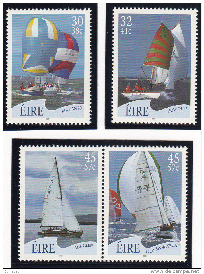 Ireland 2001 MNH Scott #1332-#1335 Set Of 4 Sailboats - Nuovi