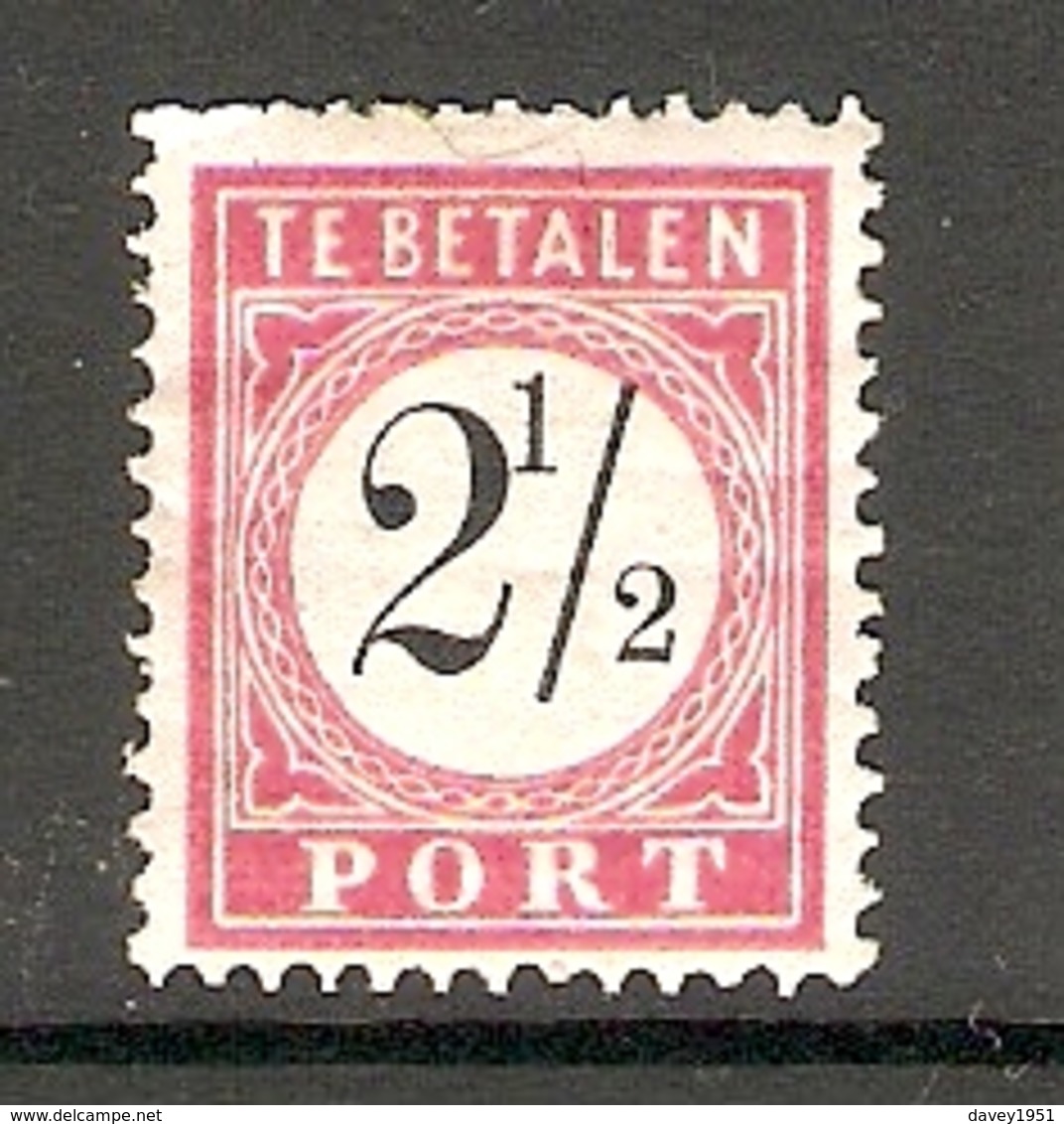 006486 Netherlands Indies 1882 Postage Due 2 1/2c MH Perf 12.5 X 12 - Niederländisch-Indien