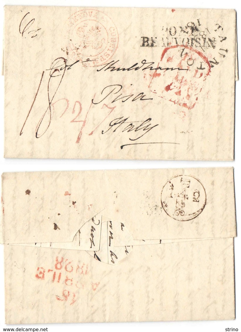 AR84) GREAT BRITAIN - Taunton (UK) To Pisa (Italy) - 1828 - ...-1840 Precursori