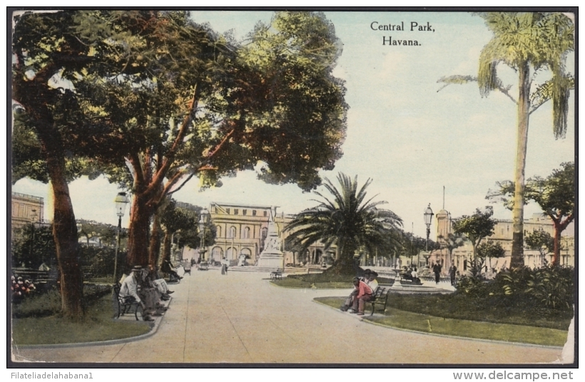 POS-951 CUBA POSTCARD. 1911. HAVANA, CENTRAL PARK  TO BERLIN, GERMANY. - Cuba