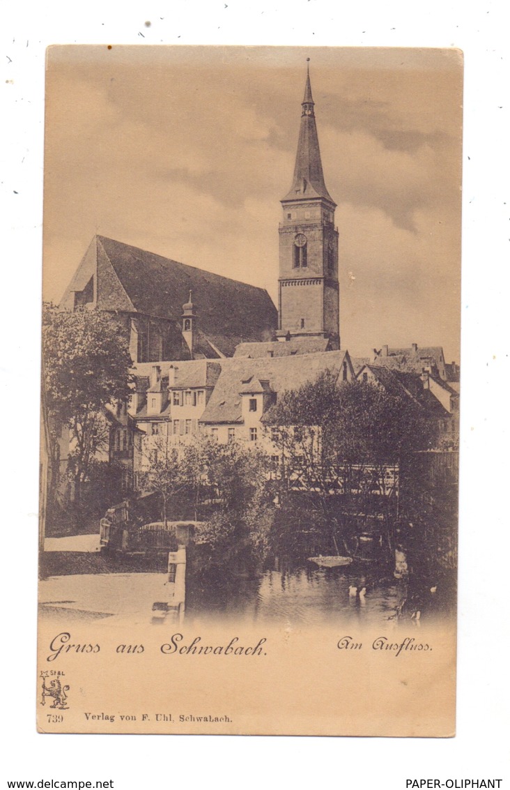 8540 SCHWABACH, Am Ausfluss, Ca. 1905 - Schwabach