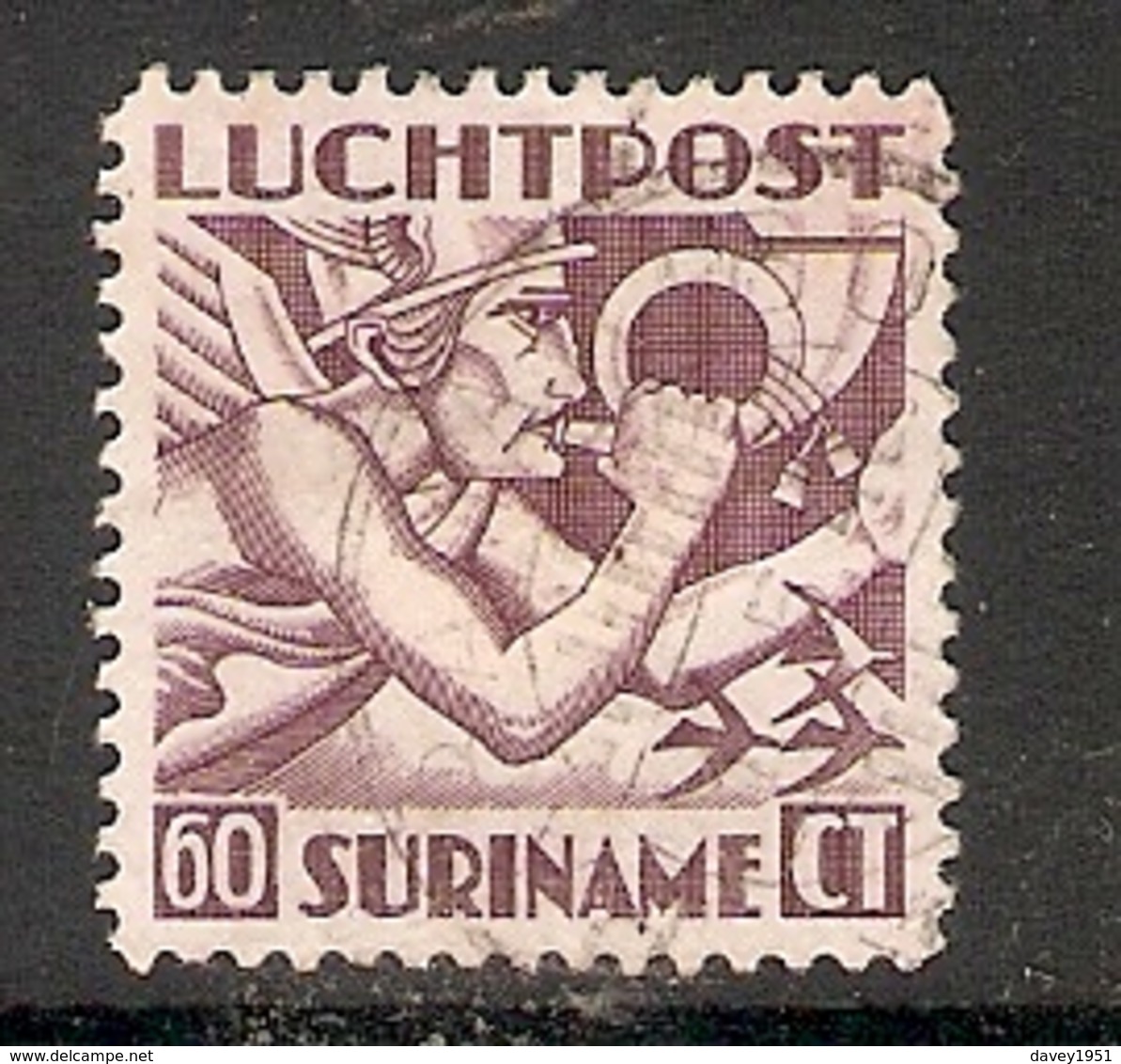006503 Surinam 1941 Airmail 60c FU - Suriname ... - 1975