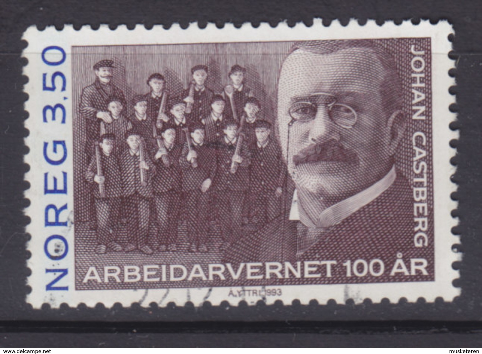 Norway 1993 Mi. 1133     3.50 (Kr) Arbeiterschutzgesetzgebung Johan Castberg (1863-1926) Jurist & Politiker - Gebraucht