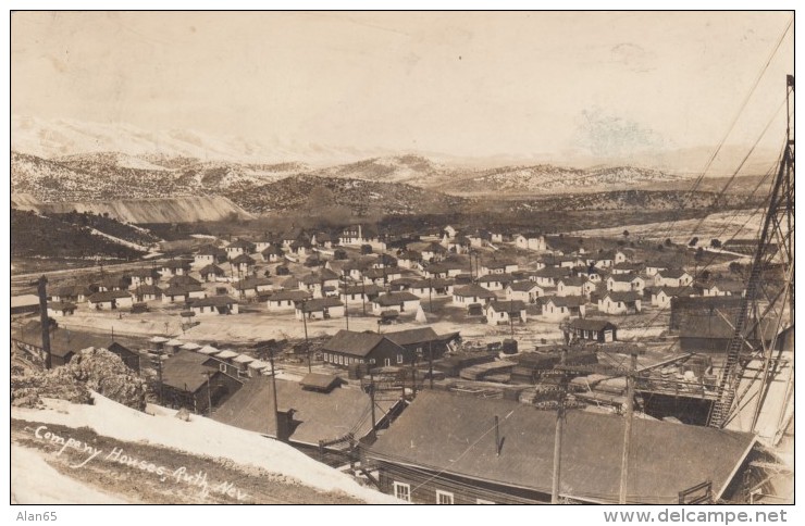 Ruth Nevada, Company Houses Robinson Copper Mine Town, C1910s Vintage Real Photo Postcard - Andere & Zonder Classificatie