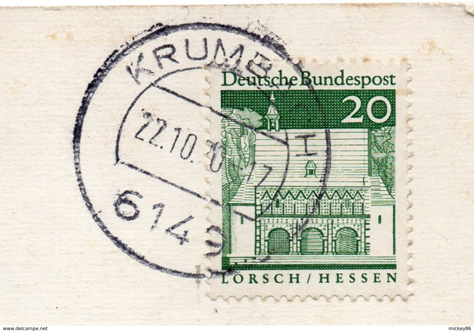 Allemagne--Feriendorf Kroeckelbalch Im Odenwald --1970--timbre--cachet - Odenwald