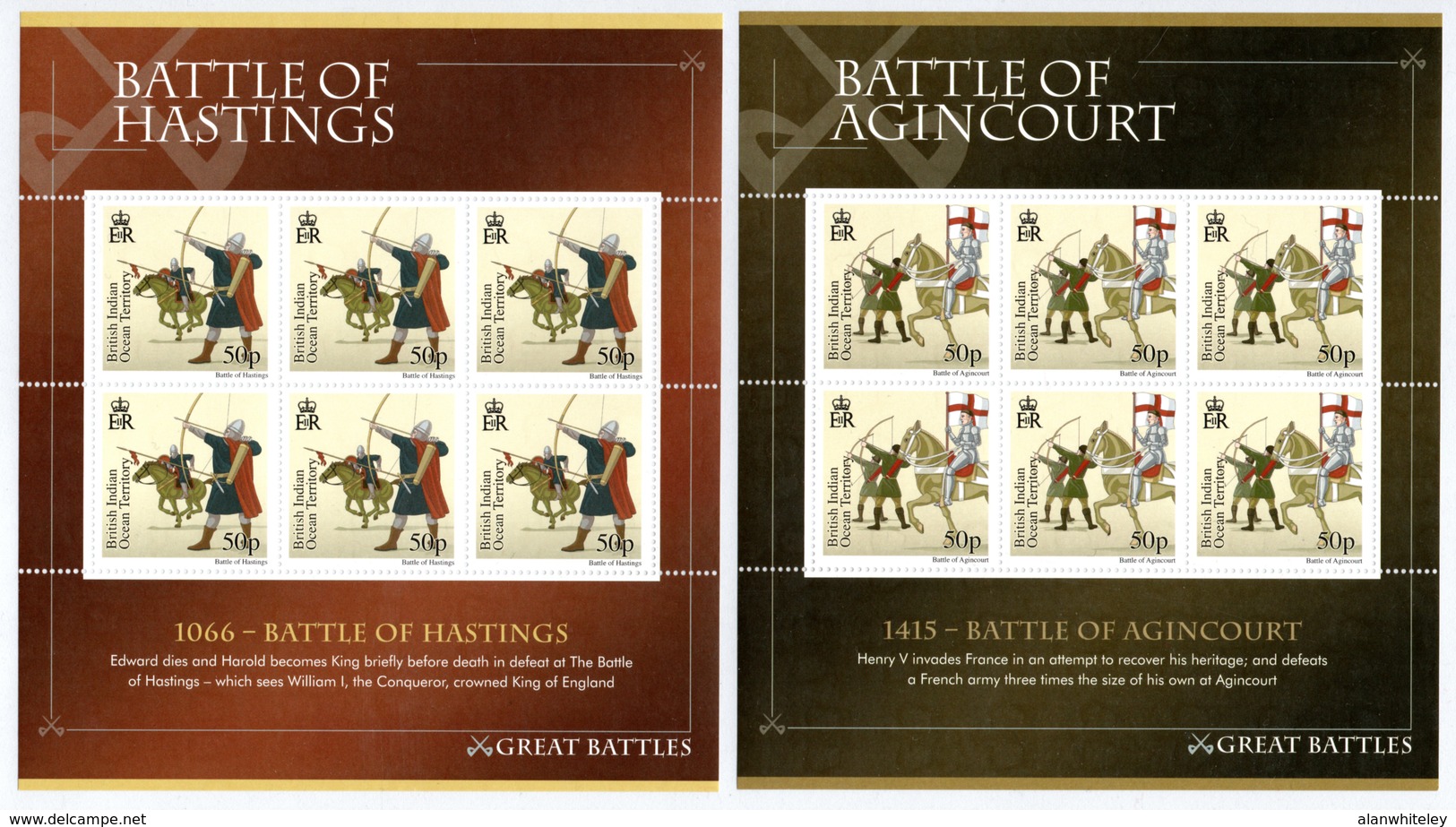 BIOT 2010 Great Battles: Set Of 12 Sheets UM/MNH - Britisches Territorium Im Indischen Ozean