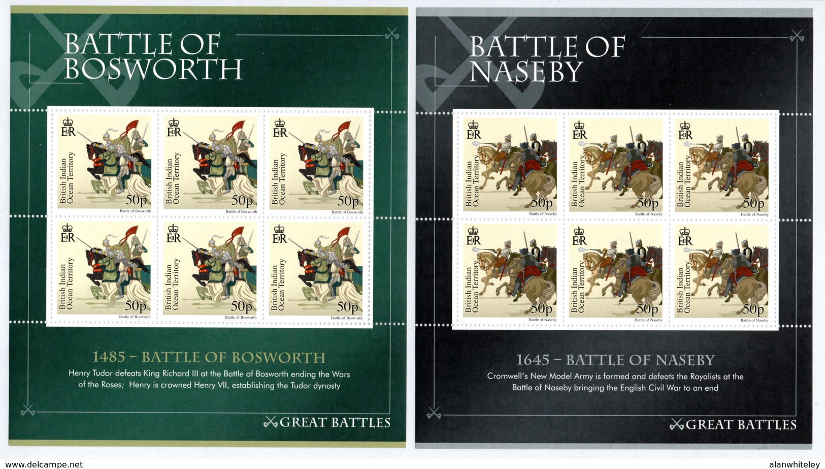 BIOT 2010 Great Battles: Set Of 12 Sheets UM/MNH - Britisches Territorium Im Indischen Ozean