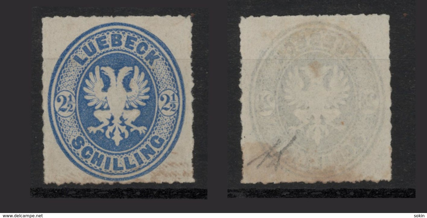 LUEBECK - 1863 -  2 E 1/2 Oltremare - See Photos - Lubeck