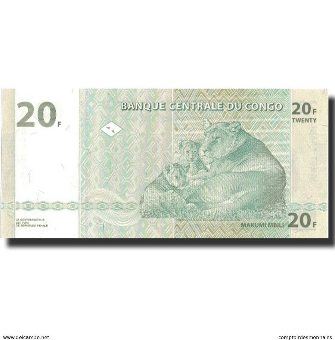 Billet, Congo Democratic Republic, 20 Francs, 2003, 2003-06-30, KM:94a, NEUF - Democratic Republic Of The Congo & Zaire