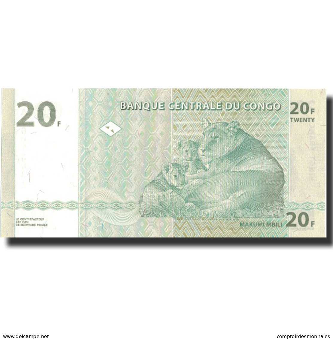 Billet, Congo Democratic Republic, 20 Francs, 2003, 2003-06-30, KM:94a, NEUF - République Démocratique Du Congo & Zaïre