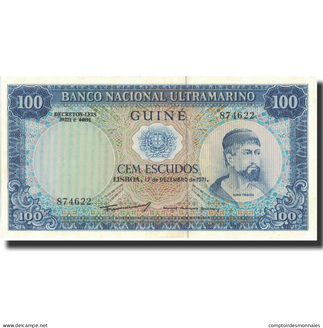 Billet, Portuguese Guinea, 100 Escudos, 1971, 1971-12-17, KM:45a, NEUF - Guinée
