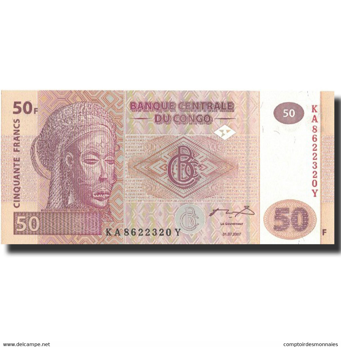 Billet, Congo Democratic Republic, 50 Francs, 2007, 2007-07-31, KM:97a, NEUF - Republik Kongo (Kongo-Brazzaville)