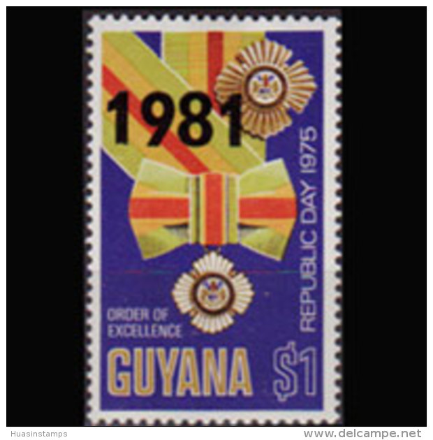 GUYANA 1981 - Scott# 368 Medal Opt. $1 MNH - Guyana (1966-...)