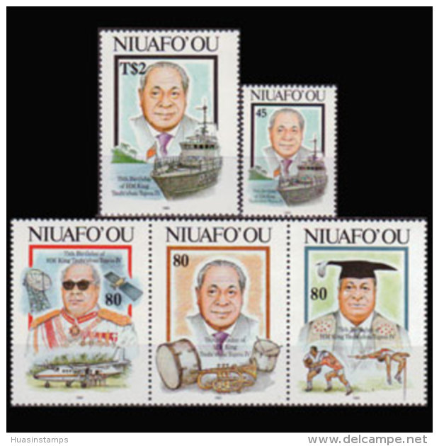 TONGA-NIUAFOU 1993 - Scott# 160-2 King B/Day Set Of 5 MNH - Tonga (1970-...)