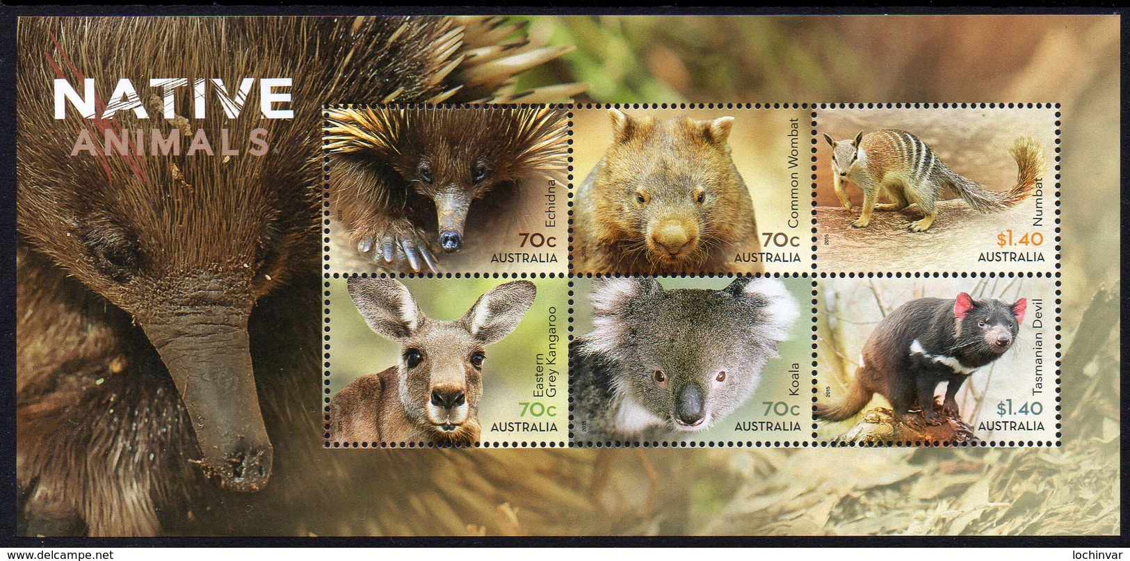 AUSTRALIA, 2015 NATIVE ANIMALS MINISHEET MNH - Ungebraucht