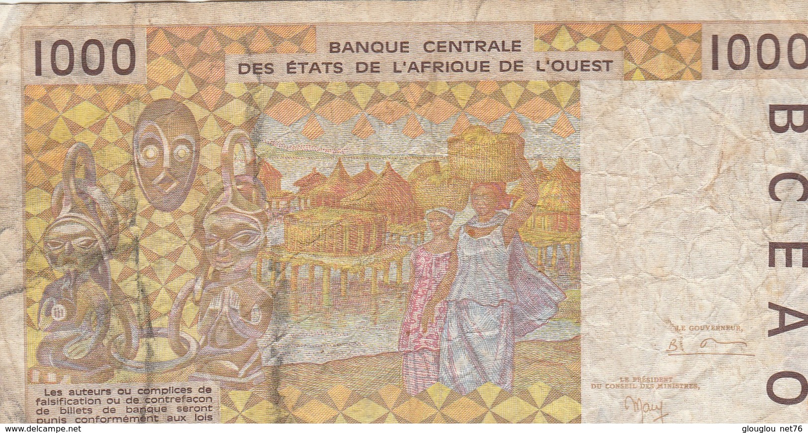 BILLET DE BANQUE...ETATS DE L'AFRIQUE DE L'OUEST.1000 FRANCS - Other - Africa