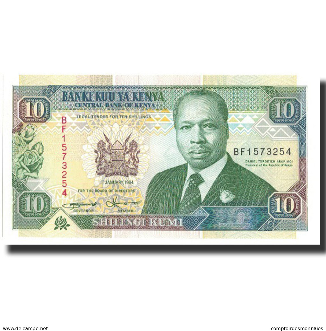 Billet, Kenya, 10 Shillings, 1994, 1994-01-01, KM:24f, NEUF - Kenya