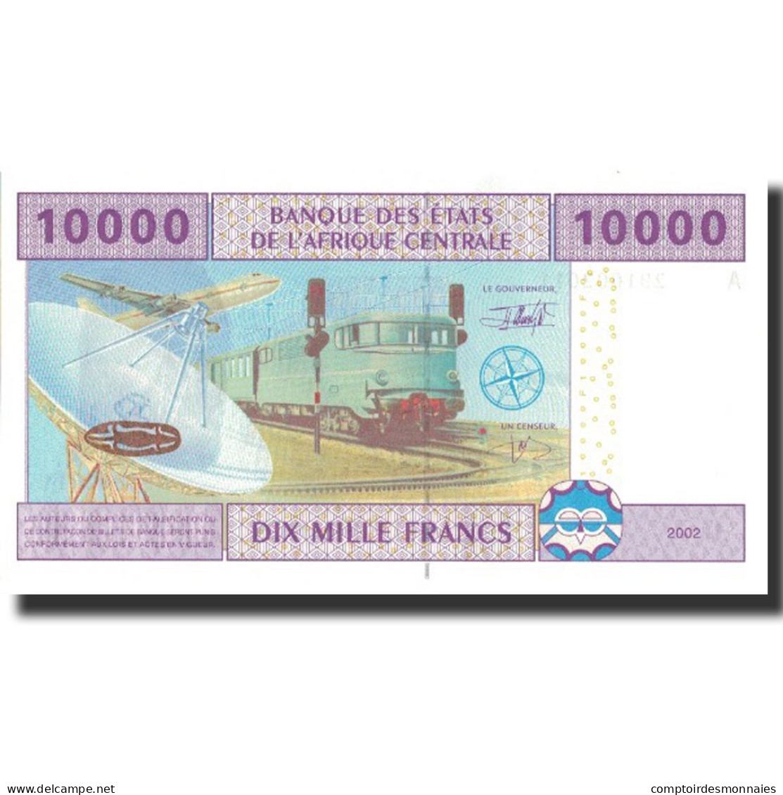 Billet, États De L'Afrique Centrale, 10,000 Francs, 2002, 2002, KM:410A, NEUF - États D'Afrique Centrale