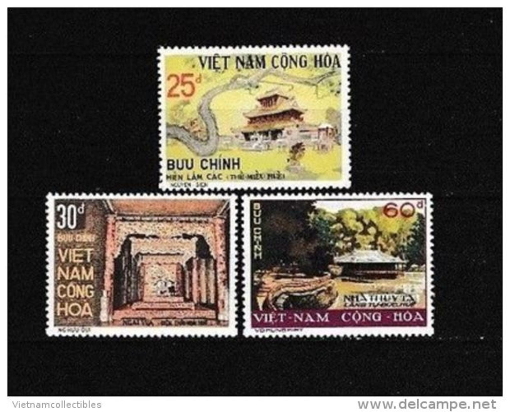 South Vietnam Viet Nam MNH Perf Stamps 1975 : Historic Sites / Sct#501-503 - Vietnam