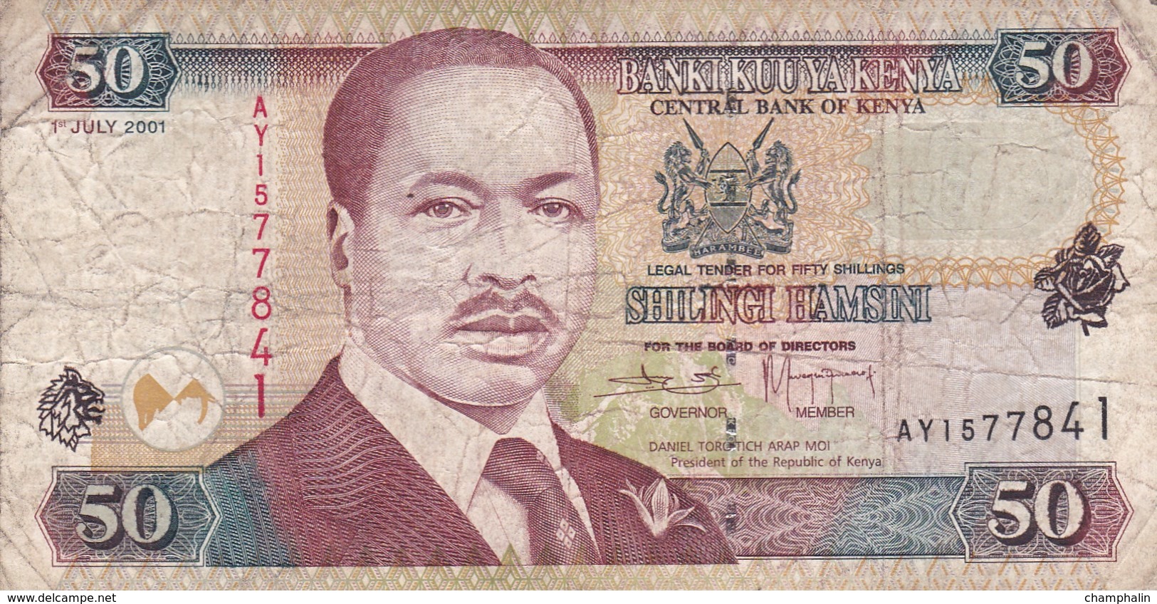 Kenya - Billet De 50 Shillings - Daniel Toroitich Arap Moi - 1er Juillet 2001 - Kenya