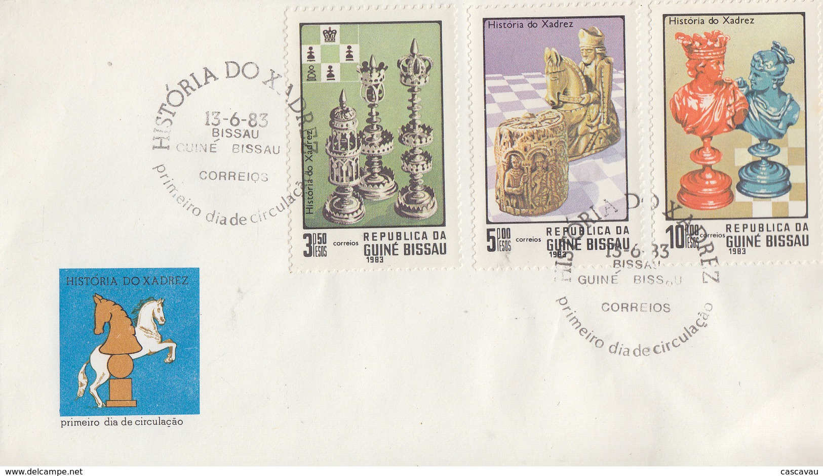 Enveloppe  FDC  1er  Jour  GUINEE  BISSAU    Histoire  Des  Jeux  D' Echecs   1983 - Echecs