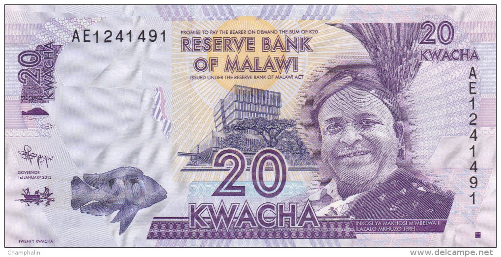Malawi - Billet De 20 Kwacha - 1er Janvier 2012 - Neuf - Malawi