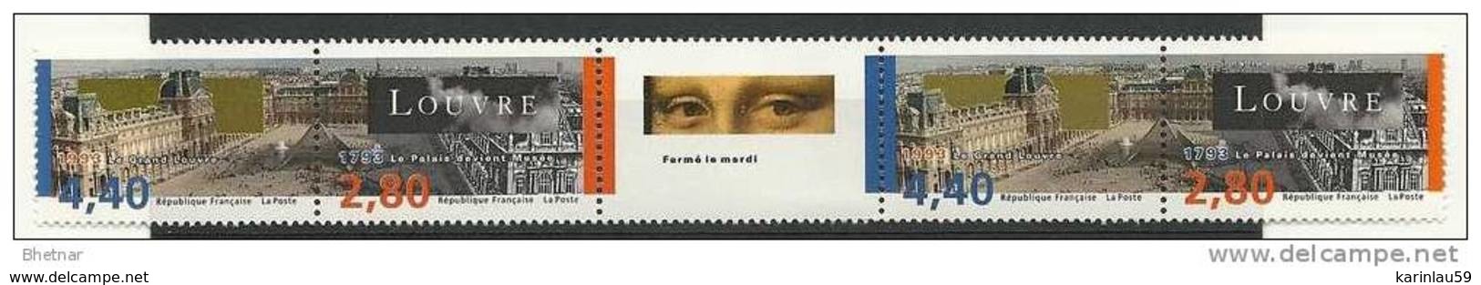 Timbre France  YT 2852B 2 Dyptiques " Musée Du Louvre " 1993 Neuf - Unused Stamps