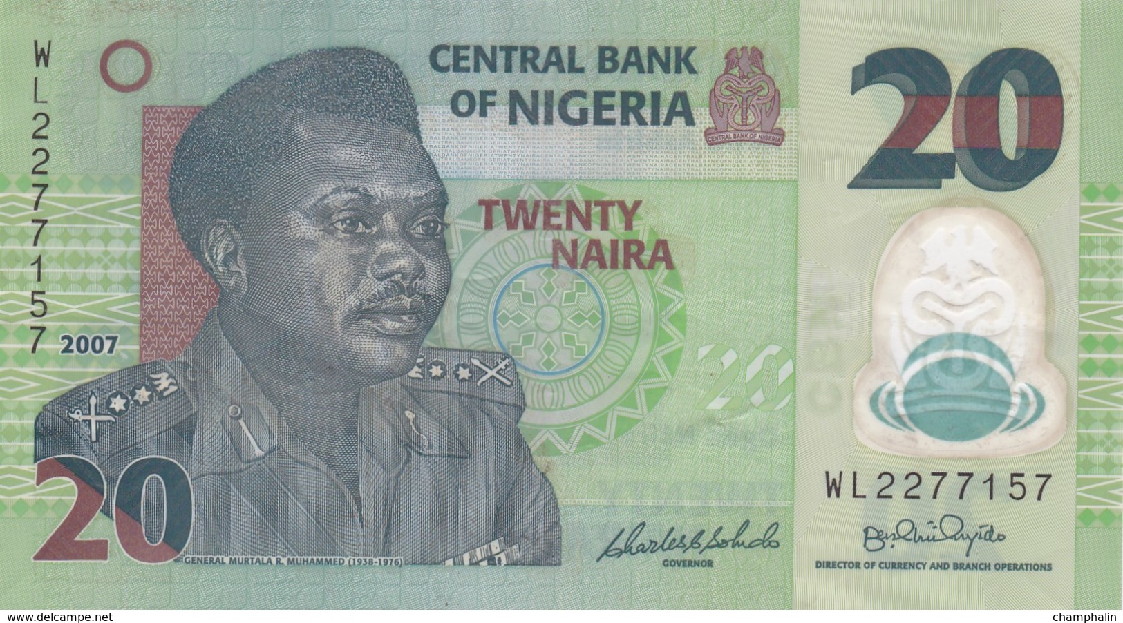 Nigeria - Billet De 20 Naira - Général Murtala R. Muhammed - 2007 - Polymère - Nigeria