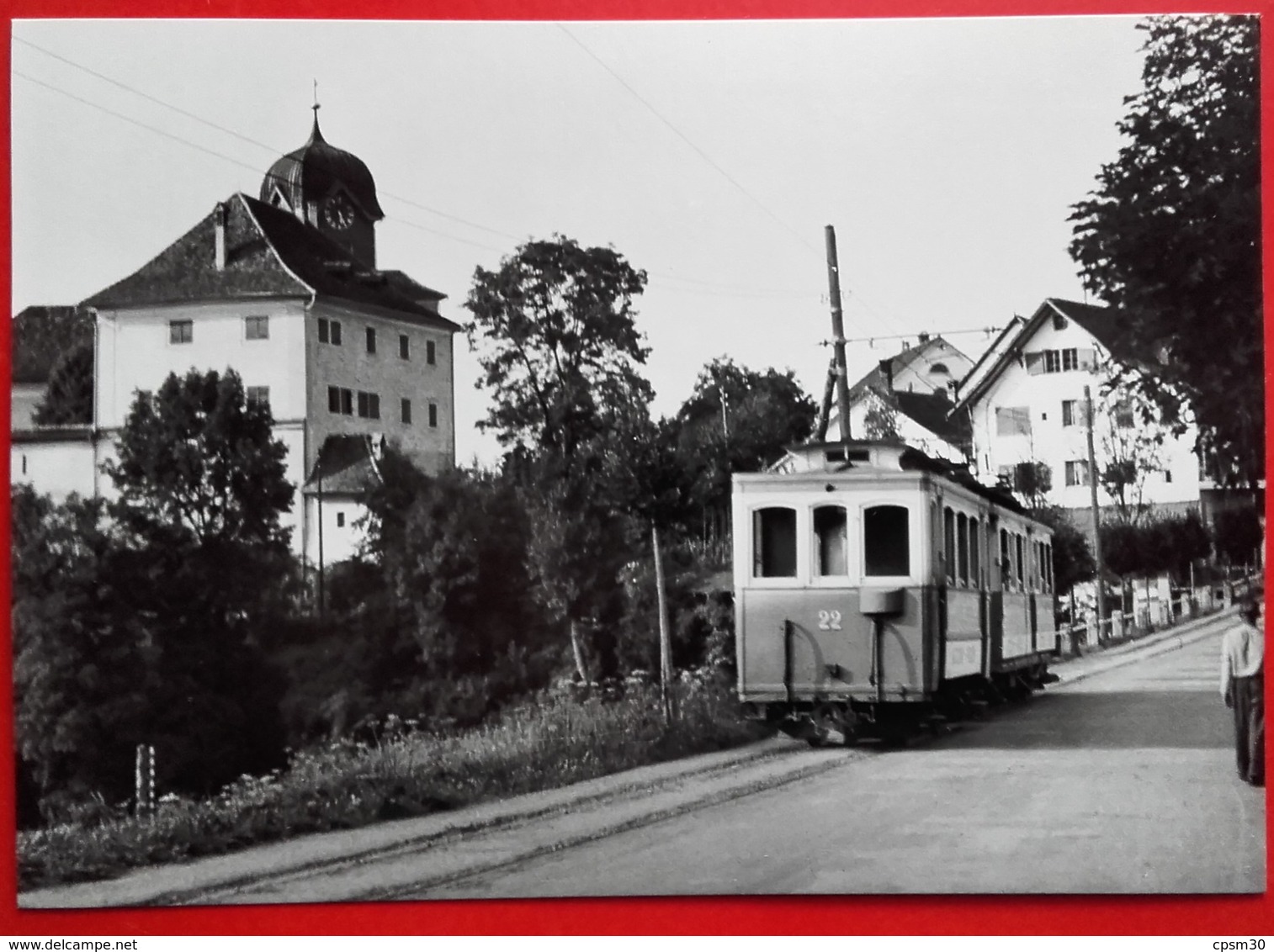 CP Train - Automotrice WMB C 22 (SIG 1903) + CFe 4/4 Gruningen - Photo Thurnheer N°ZO.6 - Grüningen