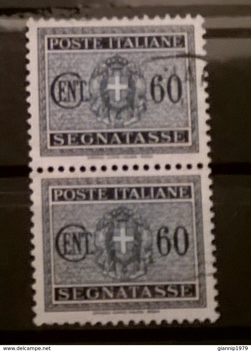 FRANCOBOLLI STAMPS ITALIA REGNO ITALY 1934-1945 SEGNATASSE 60 CENTESIMI 60 CENT. STEMMA CROCIATO COPPIA - Postage Due