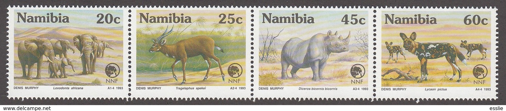 Namibia (Previously South West Africa SWA) - 1993 - Rare And Endangered Animals - Complete Set Strip - Namibia (1990- ...)