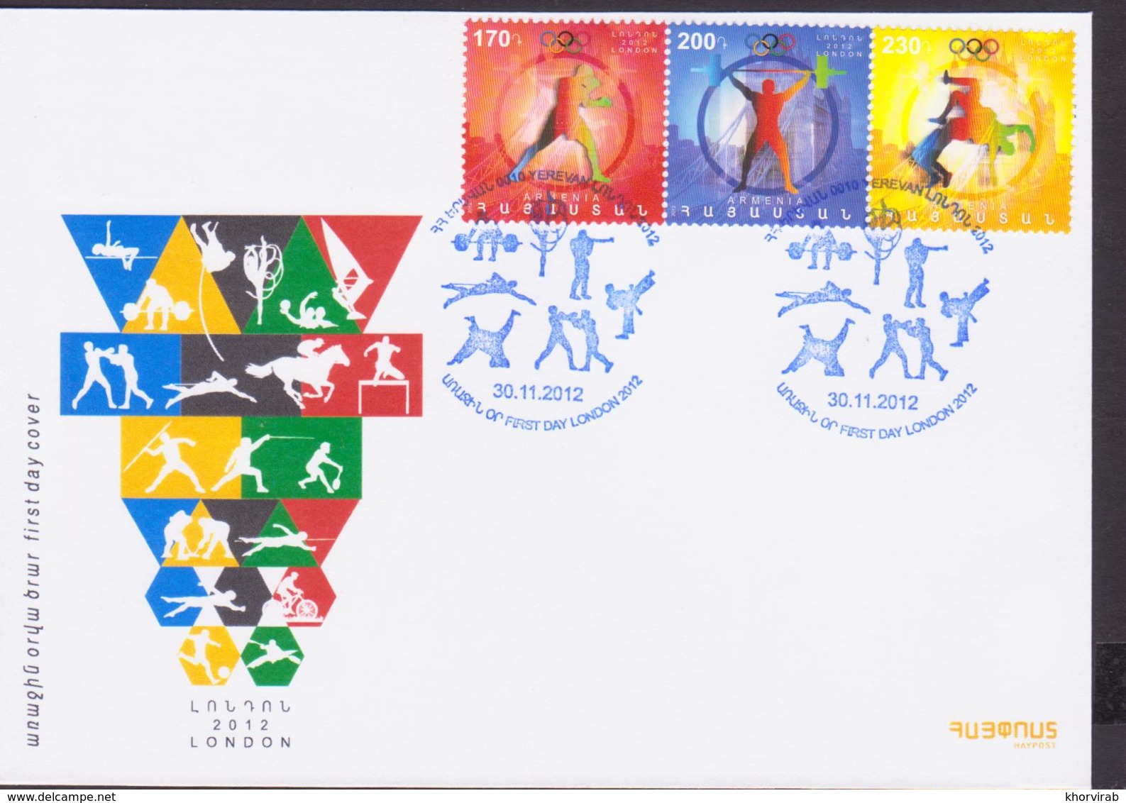 ARMENIA OLYMPIC GAMES LONDON BRITAIN 2012 FDC - Armenia