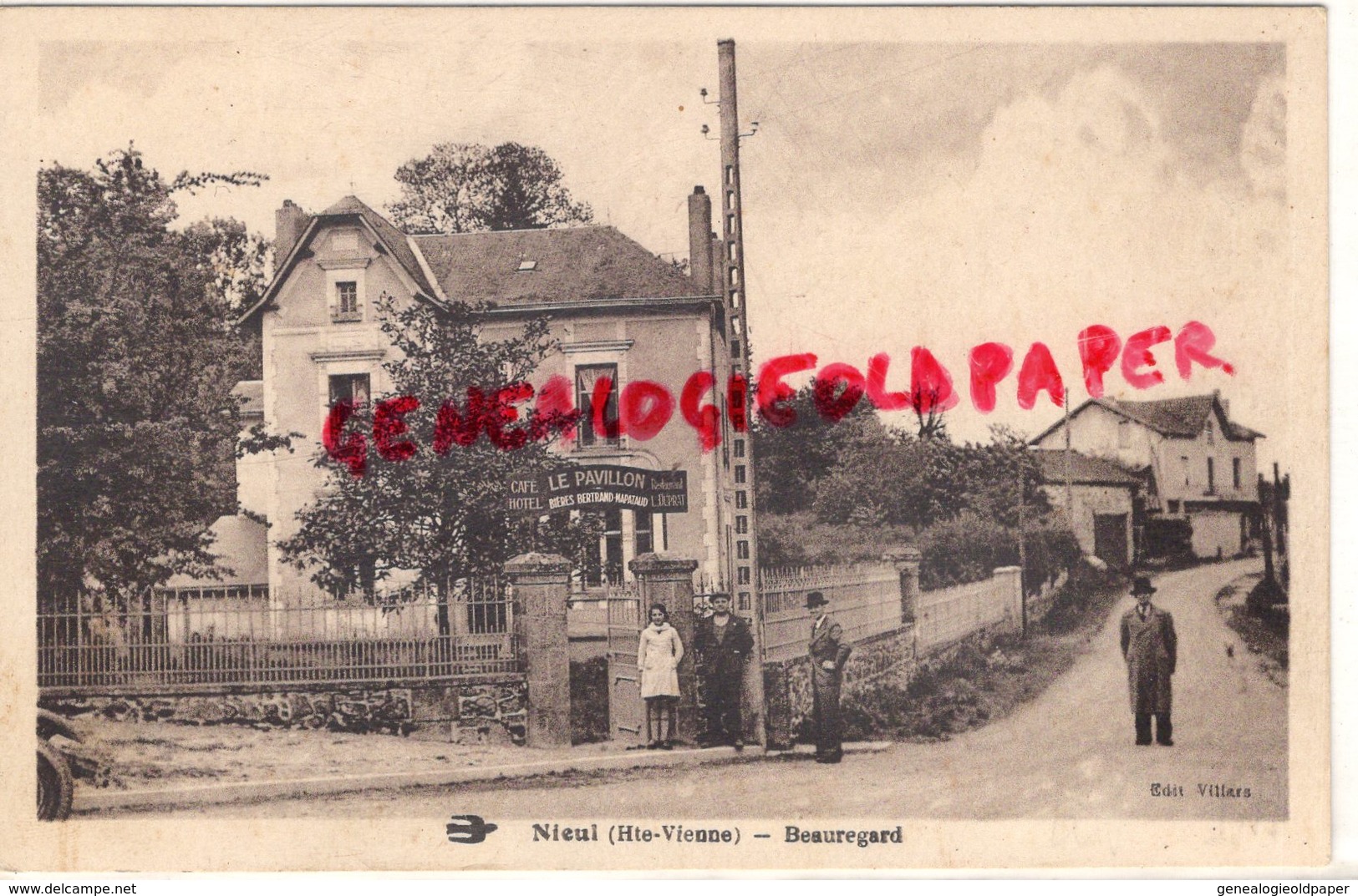 87- NIEUL- BEAUREGARD- CAFE HOTEL RESTAURANT LE PAVILLON- BIERES MAPATAUD- L. DUPRAT  RARE - Nieul